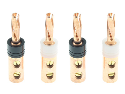 ELECAUDIO BA-40 Fiches Bananes Cuivre Tellurium Ø4mm (Set x4)